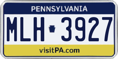 PA license plate MLH3927
