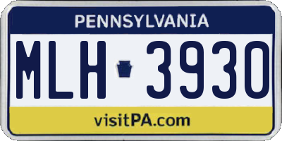PA license plate MLH3930