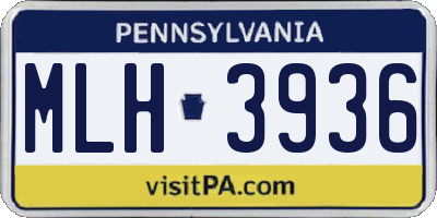 PA license plate MLH3936