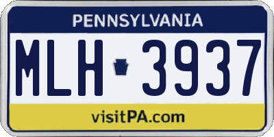PA license plate MLH3937
