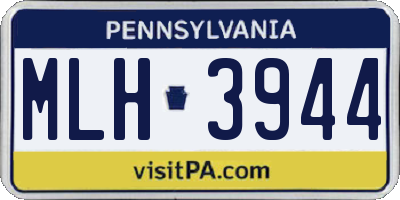 PA license plate MLH3944
