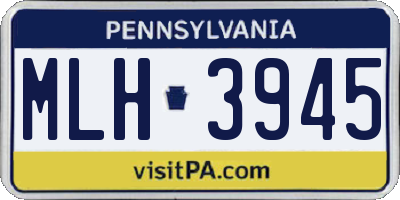 PA license plate MLH3945