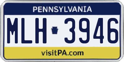 PA license plate MLH3946