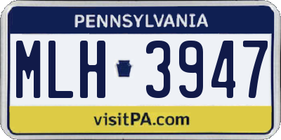 PA license plate MLH3947