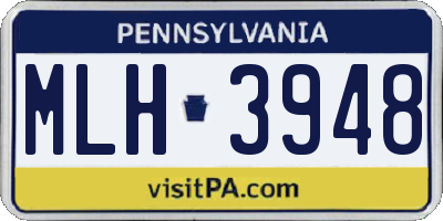PA license plate MLH3948