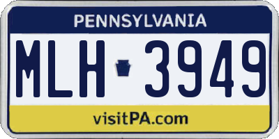 PA license plate MLH3949