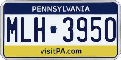 PA license plate MLH3950