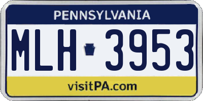 PA license plate MLH3953