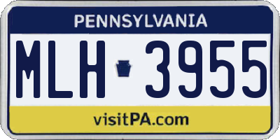 PA license plate MLH3955