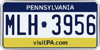 PA license plate MLH3956