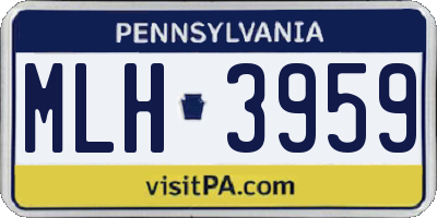PA license plate MLH3959