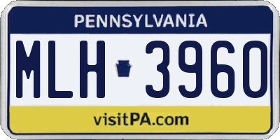 PA license plate MLH3960