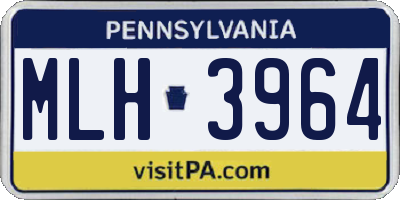 PA license plate MLH3964