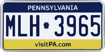 PA license plate MLH3965