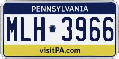 PA license plate MLH3966