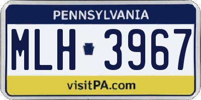 PA license plate MLH3967