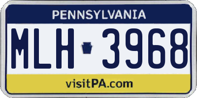 PA license plate MLH3968
