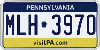 PA license plate MLH3970