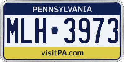 PA license plate MLH3973