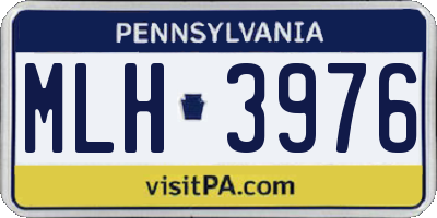 PA license plate MLH3976