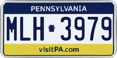 PA license plate MLH3979