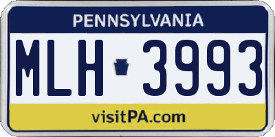 PA license plate MLH3993