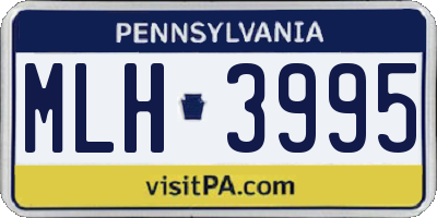 PA license plate MLH3995