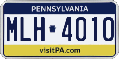 PA license plate MLH4010