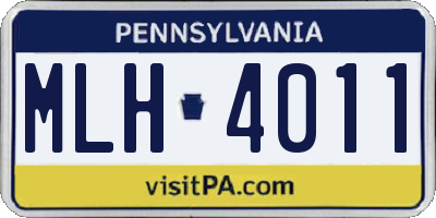 PA license plate MLH4011