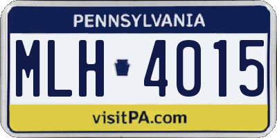 PA license plate MLH4015