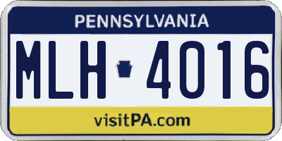PA license plate MLH4016