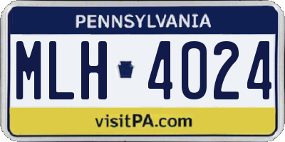 PA license plate MLH4024