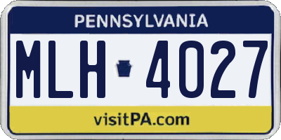 PA license plate MLH4027