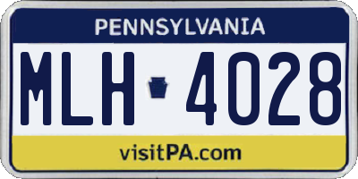 PA license plate MLH4028