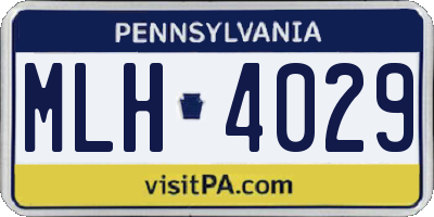 PA license plate MLH4029
