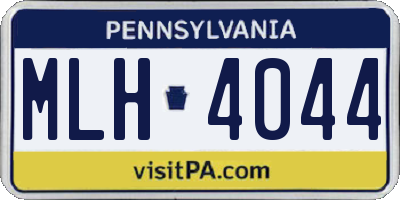 PA license plate MLH4044