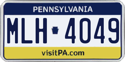 PA license plate MLH4049