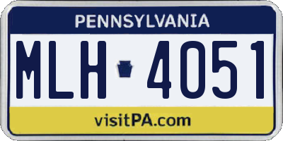 PA license plate MLH4051