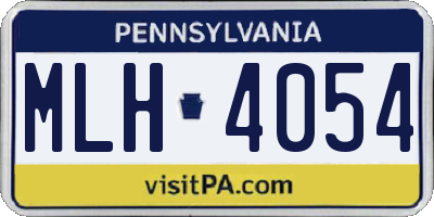PA license plate MLH4054