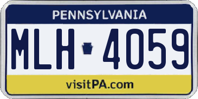 PA license plate MLH4059