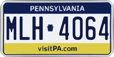 PA license plate MLH4064
