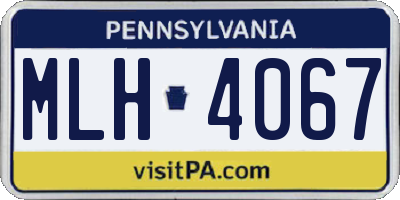 PA license plate MLH4067