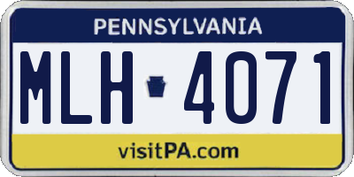 PA license plate MLH4071