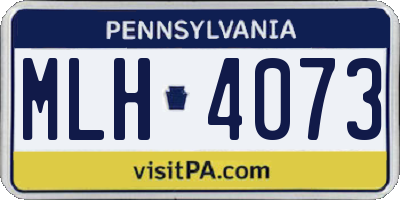 PA license plate MLH4073