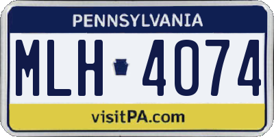 PA license plate MLH4074