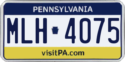 PA license plate MLH4075