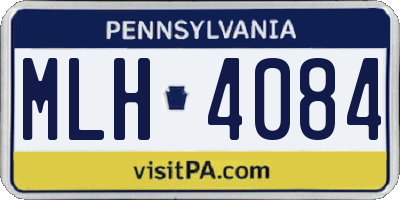 PA license plate MLH4084