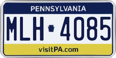 PA license plate MLH4085