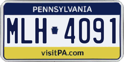 PA license plate MLH4091