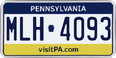 PA license plate MLH4093